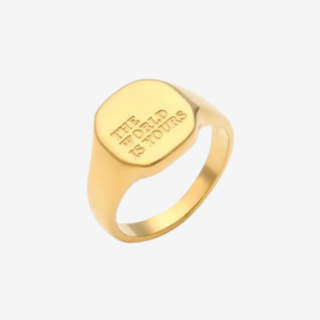 Gold engraved ring