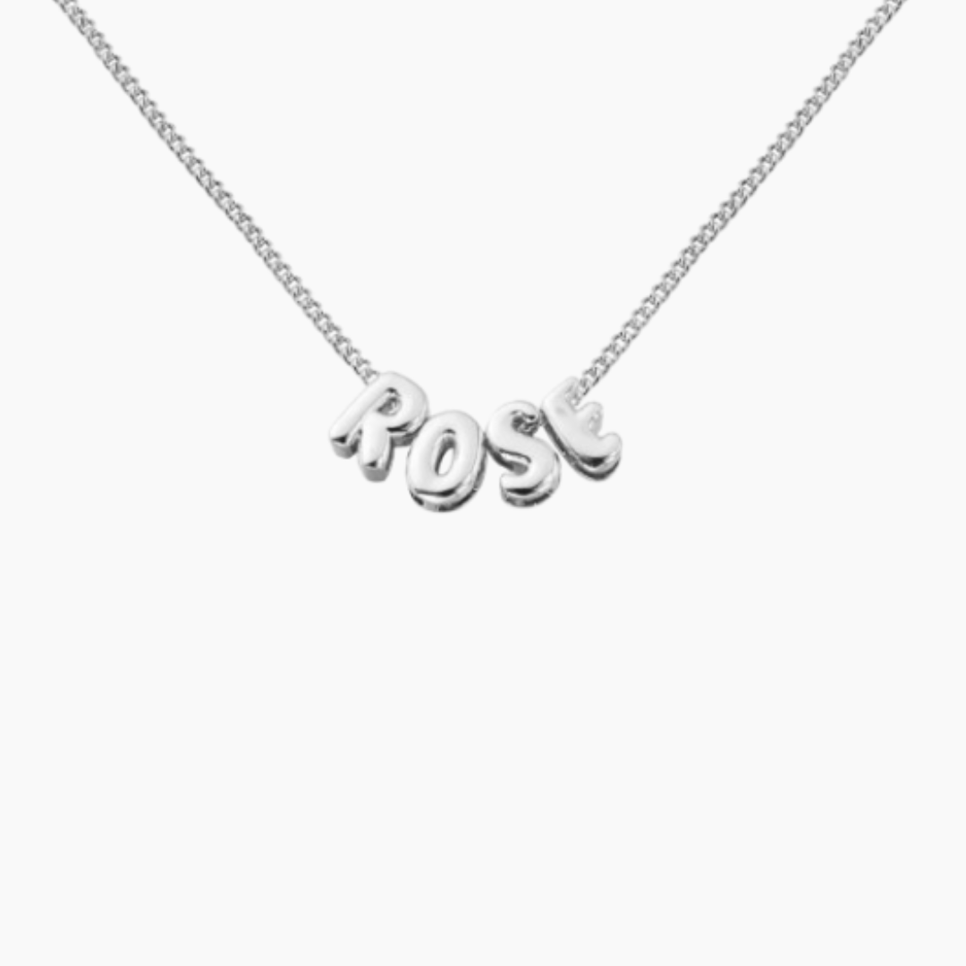 Bubble letter name necklace