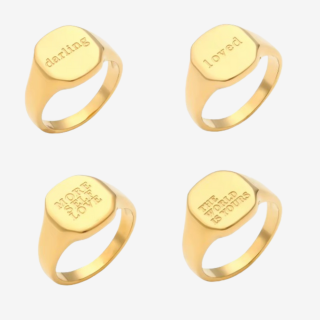 Gold engraved ring