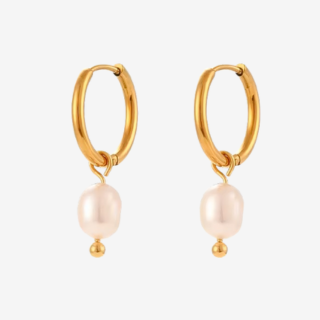 Pearl hoop earrings