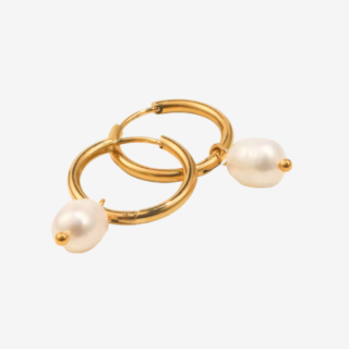 Pearl hoop earrings