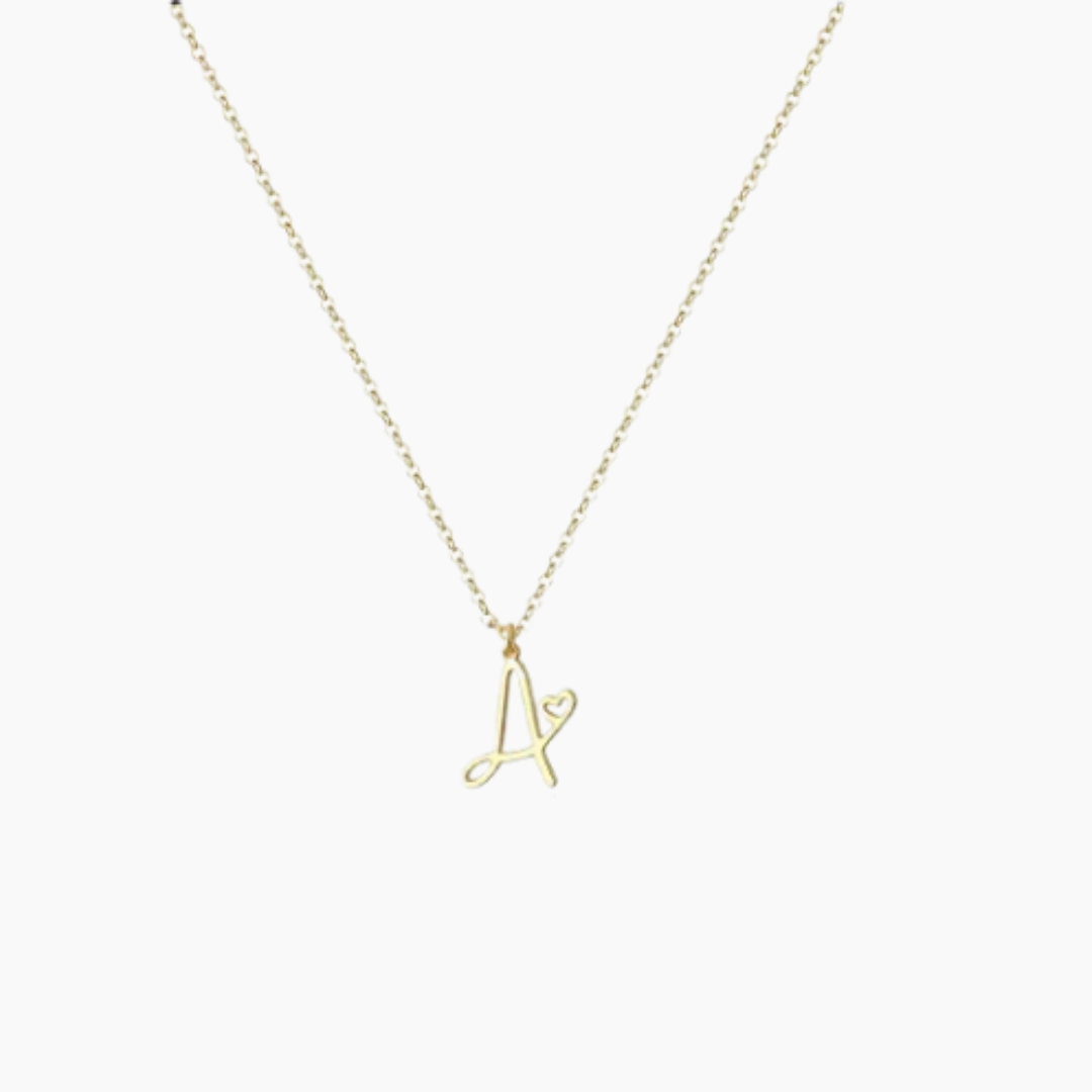 Heart initial necklace