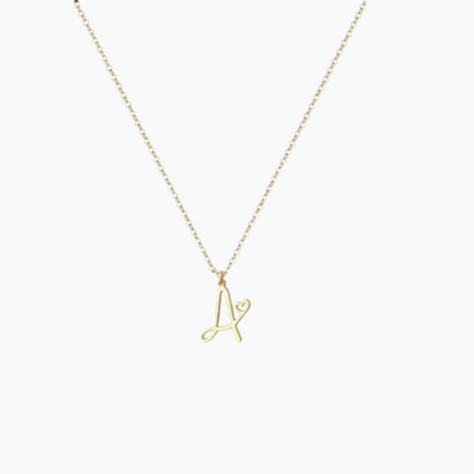 Heart initial necklace