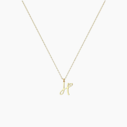 Heart initial necklace