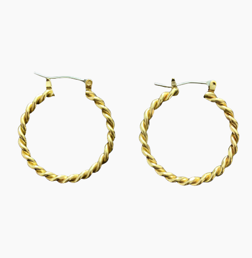 Gold Twisted Hoops