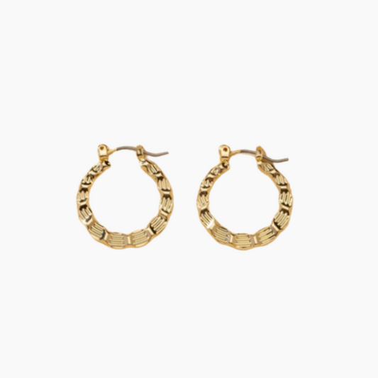 Mini bamboo hoop earring