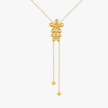 Flower drop pendent necklace
