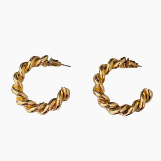 Twisted Gold Hoops