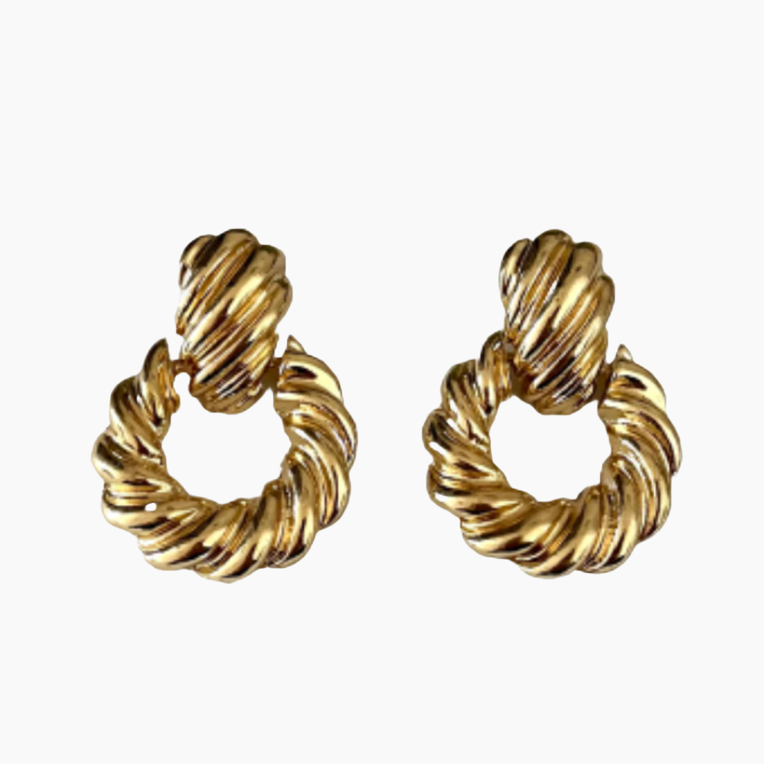 Gold Round Bell Earrings