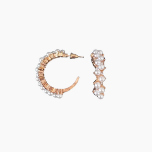 Pearl hoop earrings