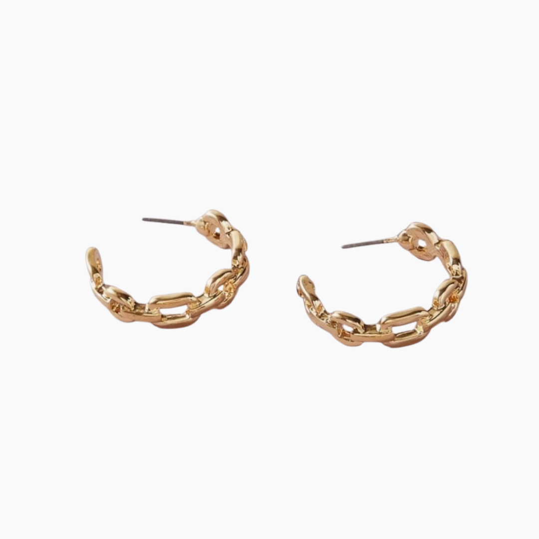 Gold chain earrings