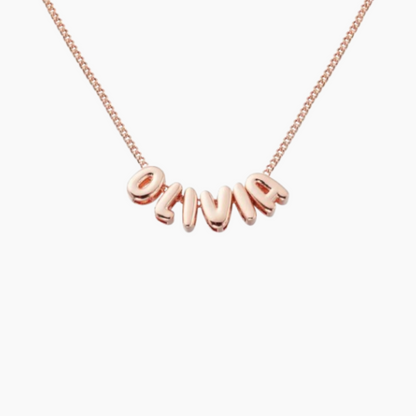 Bubble letter name necklace